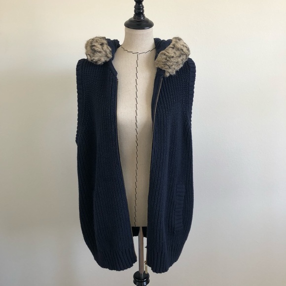 MICHAEL Michael Kors Jackets & Blazers - DELETING Michael Michael Kors blue hooded fur vest